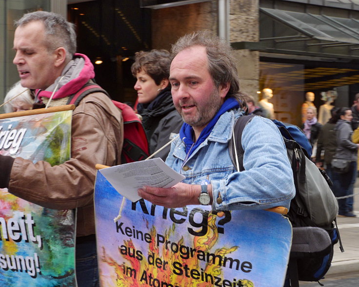 Achim Schmitz auf dem 'Ostermarsch Rheinland' 2017 in Düsseldorf